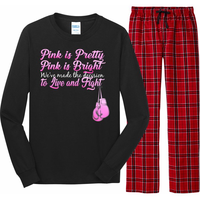 Live And Fight Pink Breast Cancer Long Sleeve Pajama Set