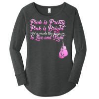 Live And Fight Pink Breast Cancer Women's Perfect Tri Tunic Long Sleeve Shirt