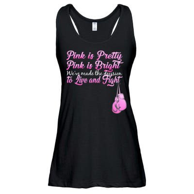 Live And Fight Pink Breast Cancer Ladies Essential Flowy Tank