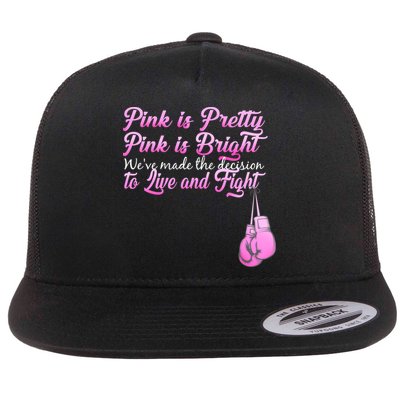 Live And Fight Pink Breast Cancer Flatbill Hat