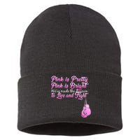 Live And Fight Pink Breast Cancer Sustainable Knit Beanie