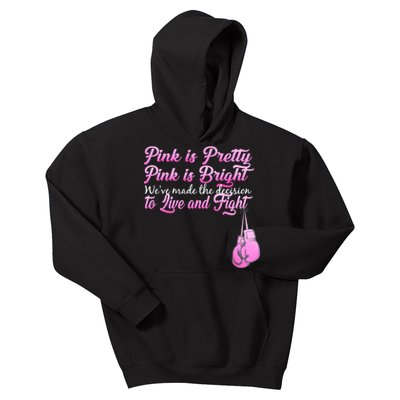 Live And Fight Pink Breast Cancer Kids Hoodie