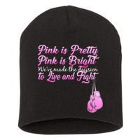 Live And Fight Pink Breast Cancer Short Acrylic Beanie