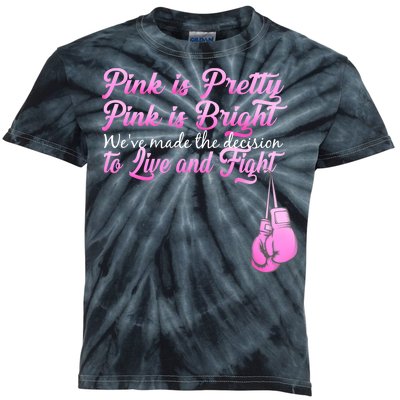 Live And Fight Pink Breast Cancer Kids Tie-Dye T-Shirt