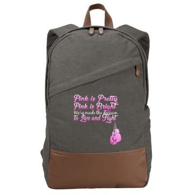 Live And Fight Pink Breast Cancer Cotton Canvas Backpack