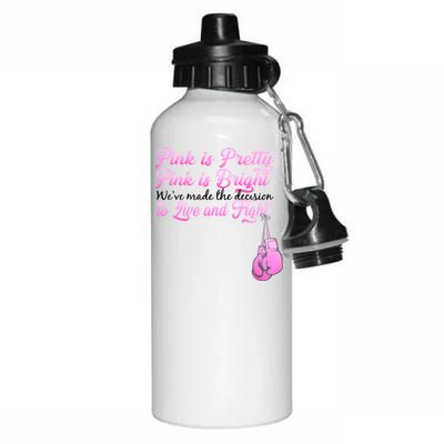 Live And Fight Pink Breast Cancer Aluminum Water Bottle