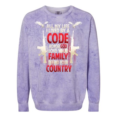 Live By A Code Colorblast Crewneck Sweatshirt