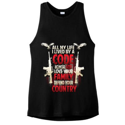 Live By A Code Ladies PosiCharge Tri-Blend Wicking Tank
