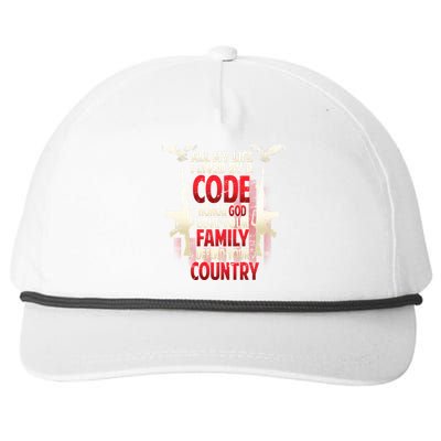 Live By A Code Snapback Five-Panel Rope Hat