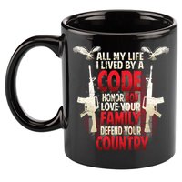 Live By A Code 11oz C Handle Ceramic Mug