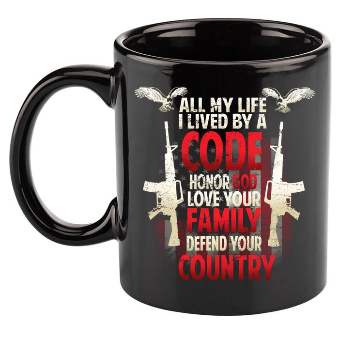 Live By A Code 11oz C Handle Ceramic Mug