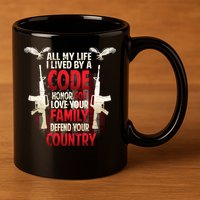 Live By A Code 11oz C Handle Ceramic Mug