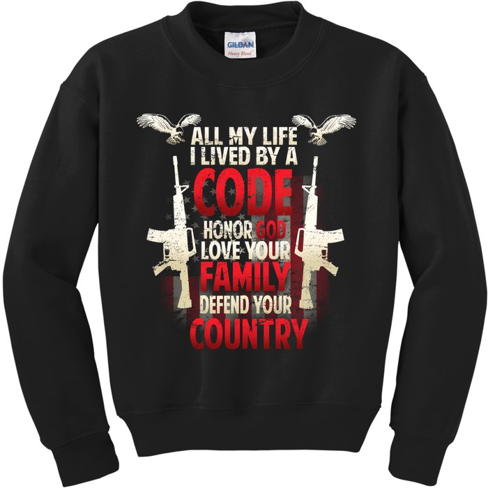 Live By A Code Kids Sweatshirt