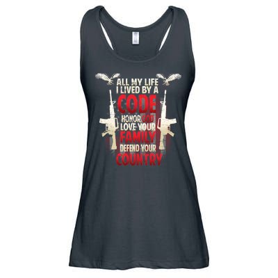 Live By A Code Ladies Essential Flowy Tank