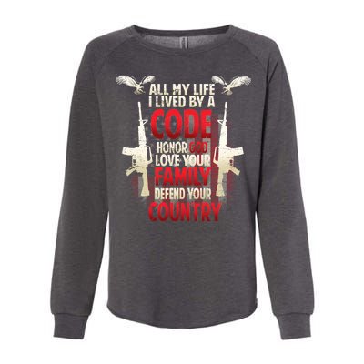 Live By A Code Womens California Wash Sweatshirt