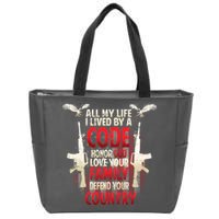 Live By A Code Zip Tote Bag