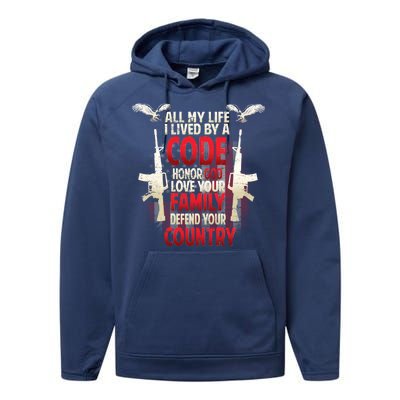 Live By A Code Performance Fleece Hoodie