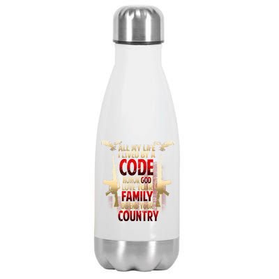 Live By A Code Stainless Steel Insulated Water Bottle