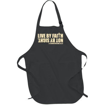 Live By Faith Not By Sight Full-Length Apron With Pockets