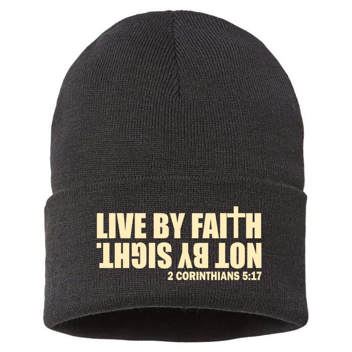 Live By Faith Not By Sight Sustainable Knit Beanie