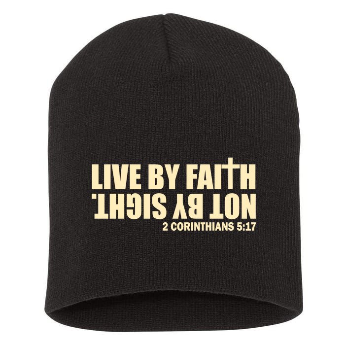 Live By Faith Not By Sight Short Acrylic Beanie