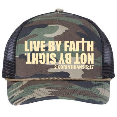 Live By Faith Not By Sight Retro Rope Trucker Hat Cap