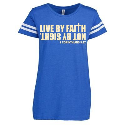 Live By Faith Not By Sight Enza Ladies Jersey Football T-Shirt