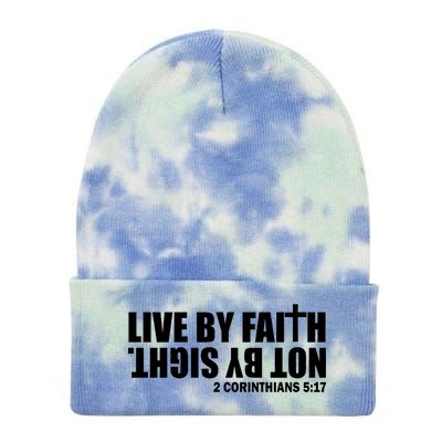 Live By Faith Not By Sight Tie Dye 12in Knit Beanie