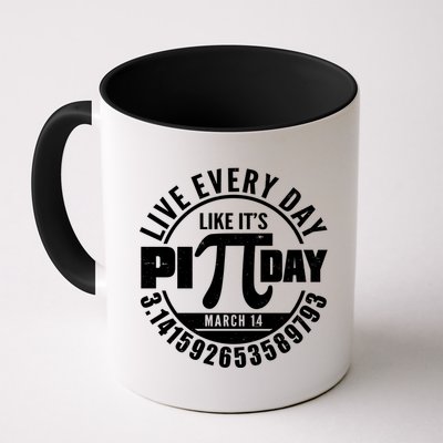 Live Every Day Like It's Pi Day March 14 3.14 Emblem Mug