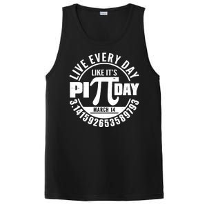 Live Every Day Like It's Pi Day March 14 3.14 Emblem PosiCharge Competitor Tank