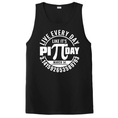 Live Every Day Like It's Pi Day March 14 3.14 Emblem PosiCharge Competitor Tank