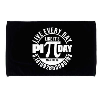 Live Every Day Like It's Pi Day March 14 3.14 Emblem Microfiber Hand Towel