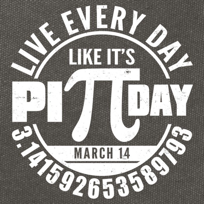 Live Every Day Like It's Pi Day March 14 3.14 Emblem Cotton Canvas Backpack