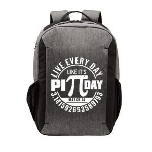 Live Every Day Like It's Pi Day March 14 3.14 Emblem Vector Backpack