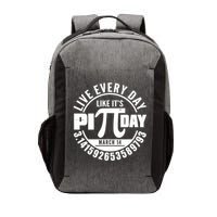 Live Every Day Like It's Pi Day March 14 3.14 Emblem Vector Backpack