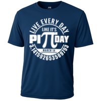 Live Every Day Like It's Pi Day March 14 3.14 Emblem Cooling Performance Crew T-Shirt