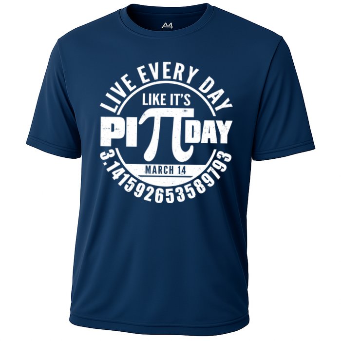 Live Every Day Like It's Pi Day March 14 3.14 Emblem Cooling Performance Crew T-Shirt