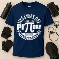Live Every Day Like It's Pi Day March 14 3.14 Emblem Cooling Performance Crew T-Shirt
