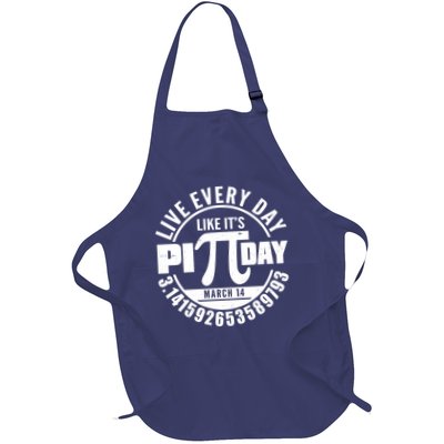 Live Every Day Like It's Pi Day March 14 3.14 Emblem Apron