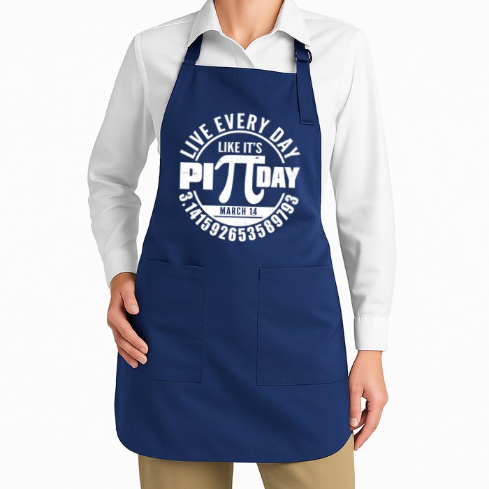 Live Every Day Like It's Pi Day March 14 3.14 Emblem Apron