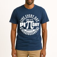 Live Every Day Like It's Pi Day March 14 3.14 Emblem Tall T-Shirt