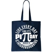 Live Every Day Like It's Pi Day March 14 3.14 Emblem Bag