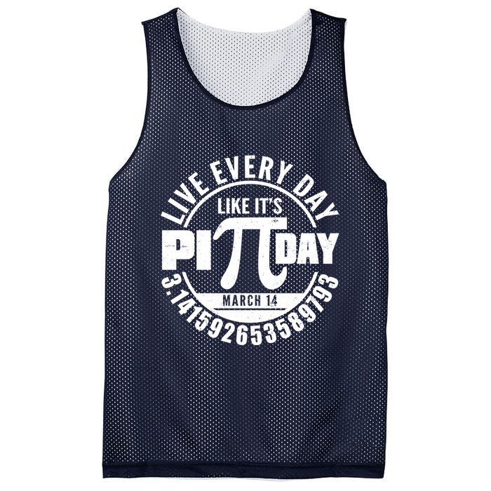 Live Every Day Like It's Pi Day March 14 3.14 Emblem Mesh Reversible Basketball Jersey Tank