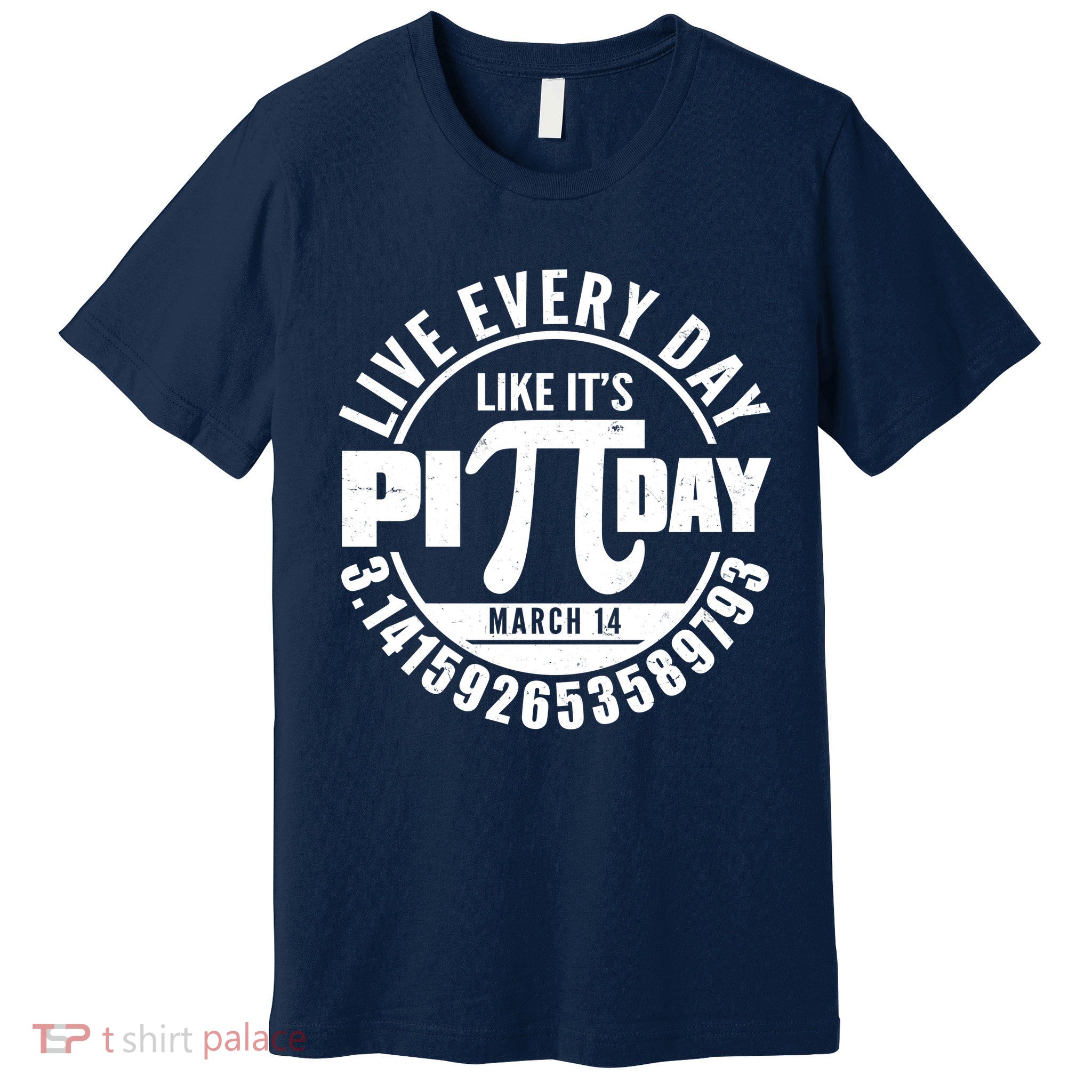 Live Every Day Like It's Pi Day March 14 3.14 Emblem Premium T-Shirt