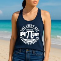 Live Every Day Like It's Pi Day March 14 3.14 Emblem Womens Tank Top