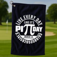 Live Every Day Like It's Pi Day March 14 3.14 Emblem Golf Towel