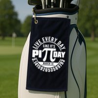 Live Every Day Like It's Pi Day March 14 3.14 Emblem Golf Towel