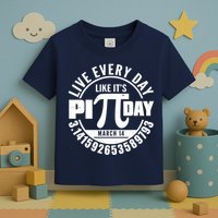 Live Every Day Like It's Pi Day March 14 3.14 Emblem Toddler T-Shirt