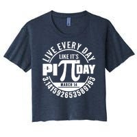 Live Every Day Like It's Pi Day March 14 3.14 Emblem Women's Crop Top Tee