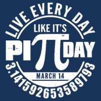 Live Every Day Like It's Pi Day March 14 3.14 Emblem Women's V-Neck T-Shirt